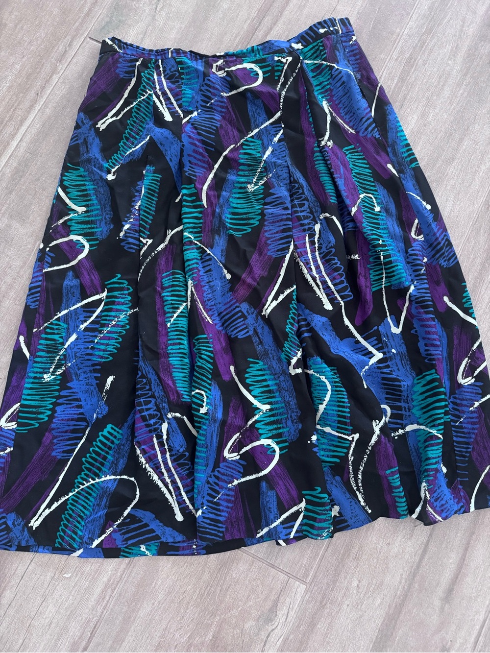 Abstract Brushstroke Maxi Skirt — Vintage